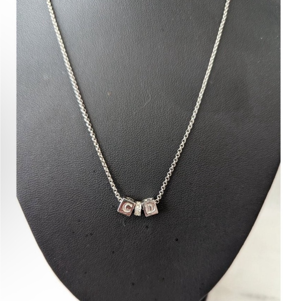 Vintage Dior CD Silver Dice necklace